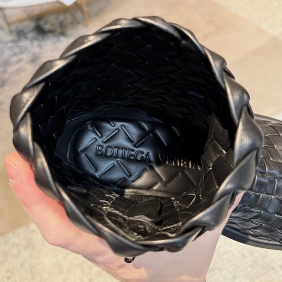 Bottega Veneta Black Supple Lambskin Intrecciato Weave Ben Ankle Boots - Picture 9 of 13